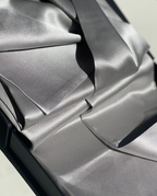 Serenquor 100% Mulberry Silk Pillowcase in Silver showcasing smooth 22 Momme Grade 6A silk fabric and premium craftsmanship